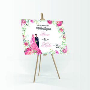 Pink Floral Caricature – A1 Mounted Welcome Poster-7926