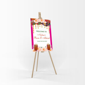 Dholki Party Pink – A1 Mounted Welcome Poster-7848