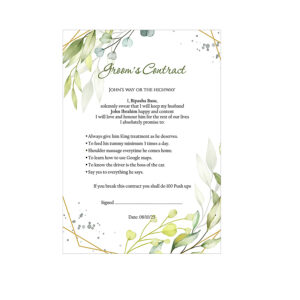 1063 - A1 Groom’s Contract Poster for Wedding-8680