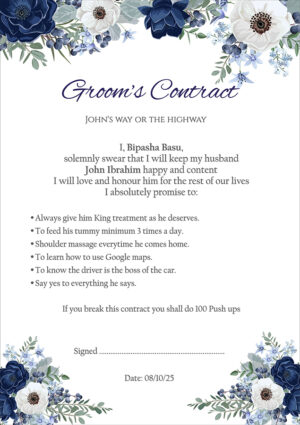 1085 - A1 Groom’s Contract Poster for Wedding-0