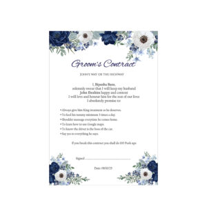 1085 - A1 Groom’s Contract Poster for Wedding-8692