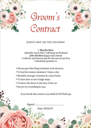 1091 - A1 Groom’s Contract Poster for Wedding-0
