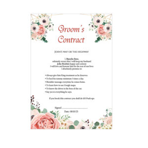 1091 - A1 Groom’s Contract Poster for Wedding-8698
