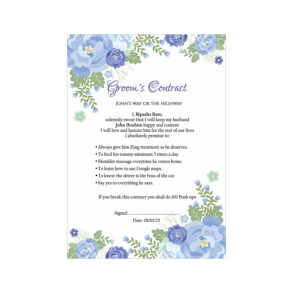 1131 - A1 Groom’s Contract Poster for Wedding-8713