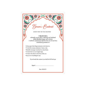 1140 - A1 Groom’s Contract Poster for Wedding-8725