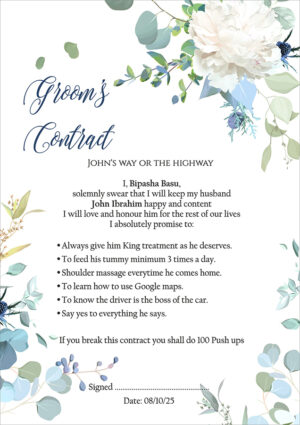 1159 - A1 Groom’s Contract Poster for Wedding-0