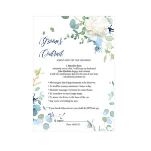 1159 - A1 Groom’s Contract Poster for Wedding-8737