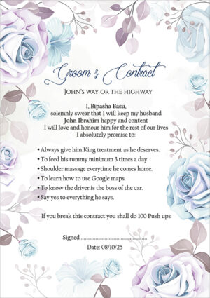 1160 - A1 Groom’s Contract Poster for Wedding-0