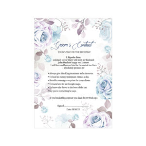 1160 - A1 Groom’s Contract Poster for Wedding-8731