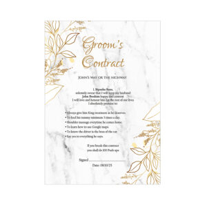 1170 - A1 Groom’s Contract Poster for Wedding-8743