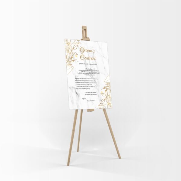 1170 - A1 Groom’s Contract Poster for Wedding-8744