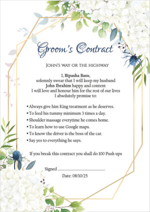 1177 - A1 Groom’s Contract Poster for Wedding-0