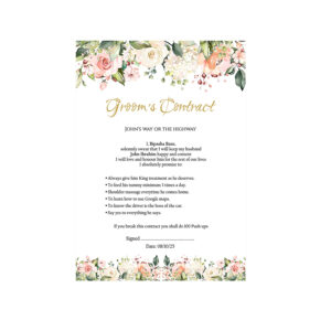 985 - A1 Groom’s Contract Poster for Wedding-8668