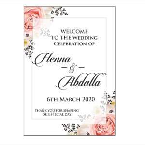 Peach Black Floral – A1 Mounted Welcome Poster-8502