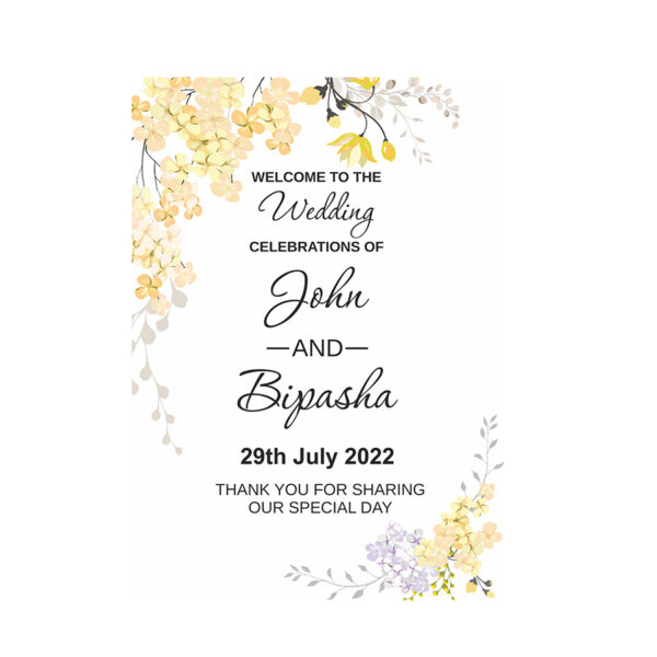 Yellow Floral – A1 Mounted Welcome Poster-0