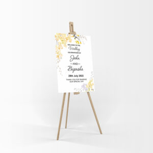 Yellow Floral – A1 Mounted Welcome Poster-8570