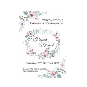 Pastel Floral Wreath – A1 Mounted Welcome Poster-0