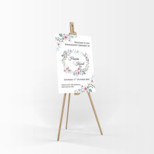 Pastel Floral Wreath – A1 Mounted Welcome Poster-8490