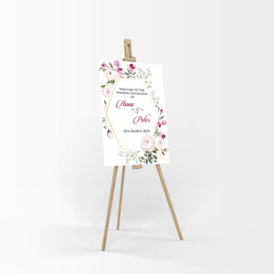 Purple Green Floral – A1 Mounted Welcome Poster-8534