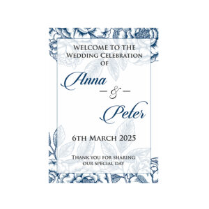 Blue Floral – A1 Mounted Welcome Poster-0