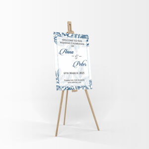 Blue Floral – A1 Mounted Welcome Poster-8406