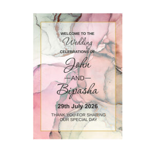 Pink Marble – A1 Mounted Welcome Poster-0