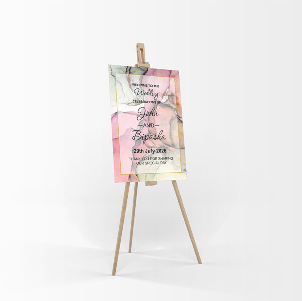 Pink Marble – A1 Mounted Welcome Poster-8510