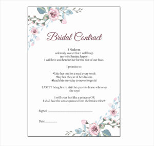Pastel Floral Wreath – A1 Bridal Contract – Funny Agreement for Husband/Wife-0