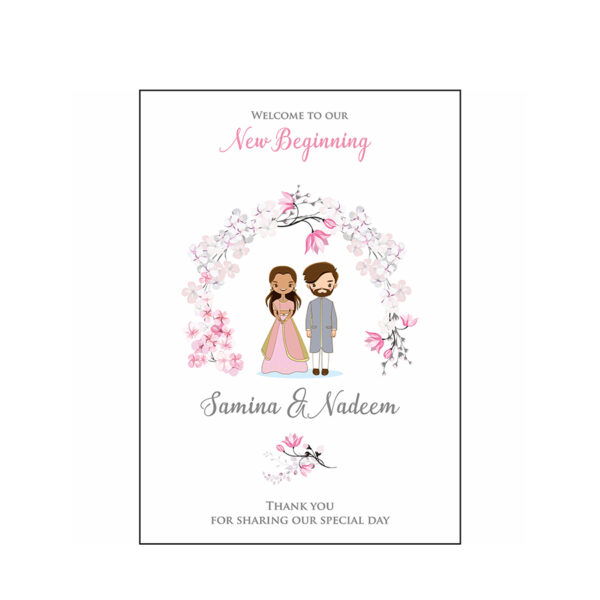 Cherry Blossom Caricature – A1 Mounted Welcome Poster-0