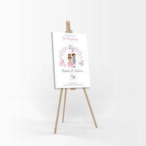 Cherry Blossom Caricature – A1 Mounted Welcome Poster-8434