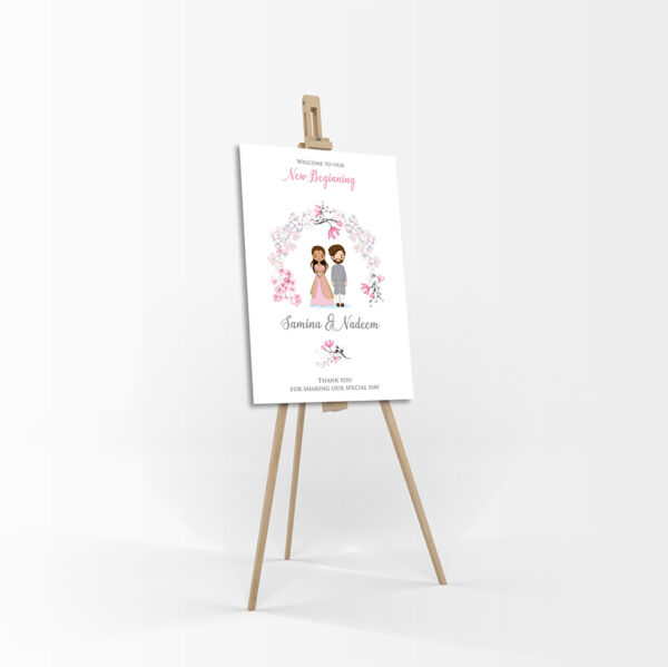 Cherry Blossom Caricature – A1 Mounted Welcome Poster-8434