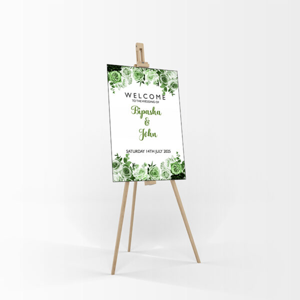 Green Botanical Rose – A1 Mounted Welcome Poster-8462