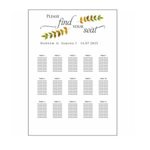 Minimalist Leaves – A1 Table Plan-8286