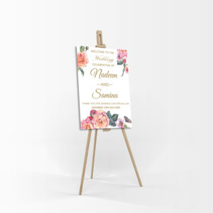 Orange Floral – A1 Mounted Welcome Poster-8486