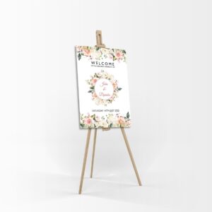 Pretty Rose Wreath – A1 Mounted Welcome Poster-8522
