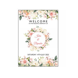 Pretty Rose Wreath – A1 Mounted Welcome Poster-0
