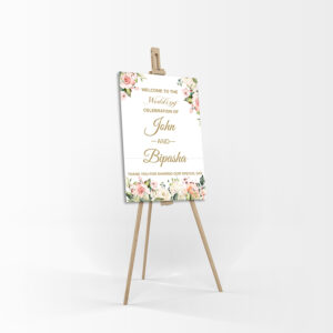 Pretty Peach Floral – A1 Mounted Welcome Poster-8514