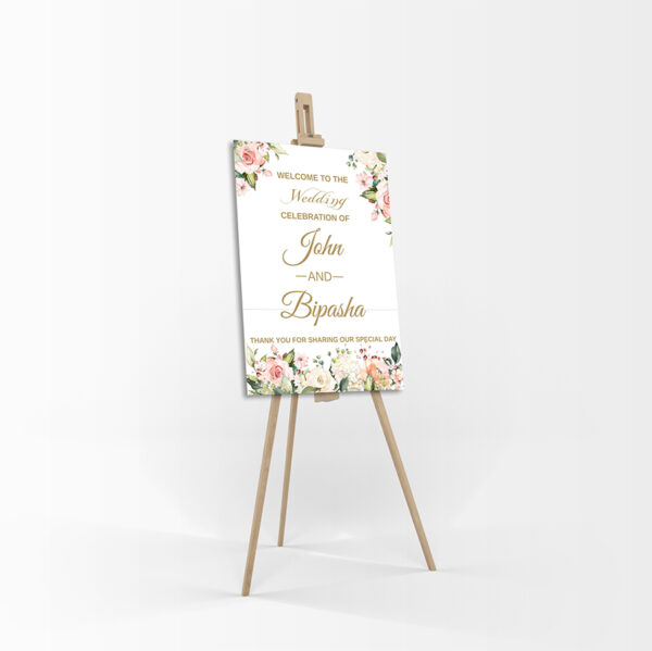 Pretty Peach Floral – A1 Mounted Welcome Poster-8514