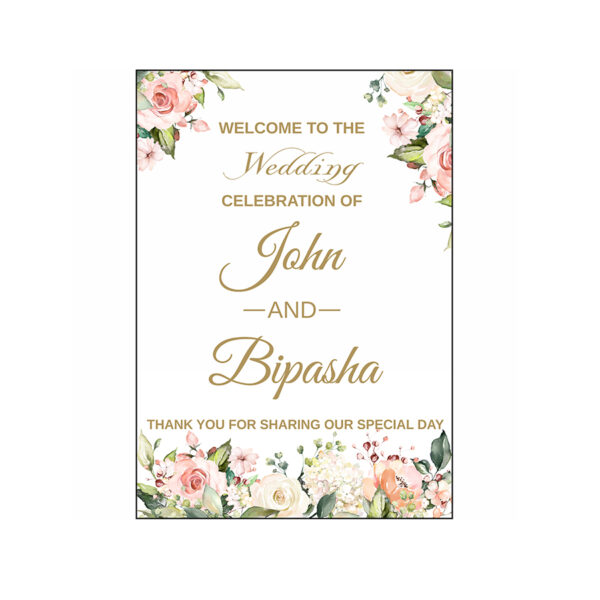 Pretty Peach Floral – A1 Mounted Welcome Poster-0