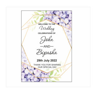 Purple Gold Floral – A1 Mounted Welcome Poster-8530