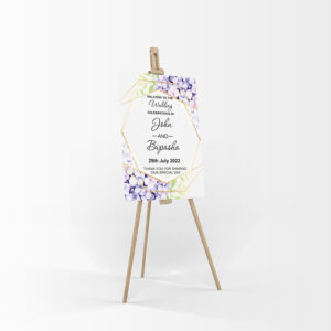 Purple Gold Floral – A1 Mounted Welcome Poster-0