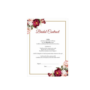 Red & Gold Floral – A1 Bridal Contract, Marriage Contract-8108