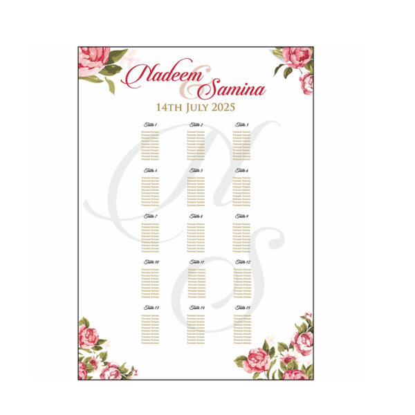 Rose Leaf – A1 Table Plan-8332