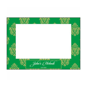 Green Gold Damask – A1 Personalised Selfie Board-0
