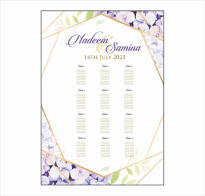 Purple Gold Floral – A1 Table Plan-0