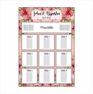 White Pink Floral – A1 Table Plan-0