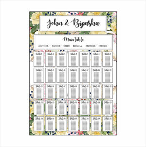 Yellow Green Messy Deco – A1 Table Plan-8348