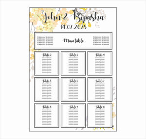 Yellow Floral – A1 Table Plan-0