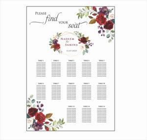 Maroon Floral Wreath – A1 Table Plan-0
