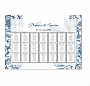 Blue Floral – A1 Table Plan-0